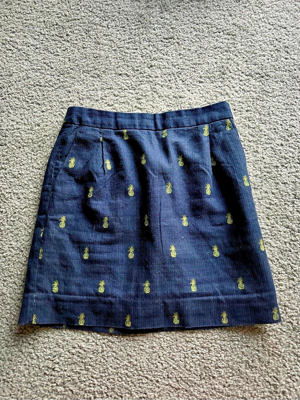 J.Crew Printed Basketweave Mini Skirt Blue & Green Size 0